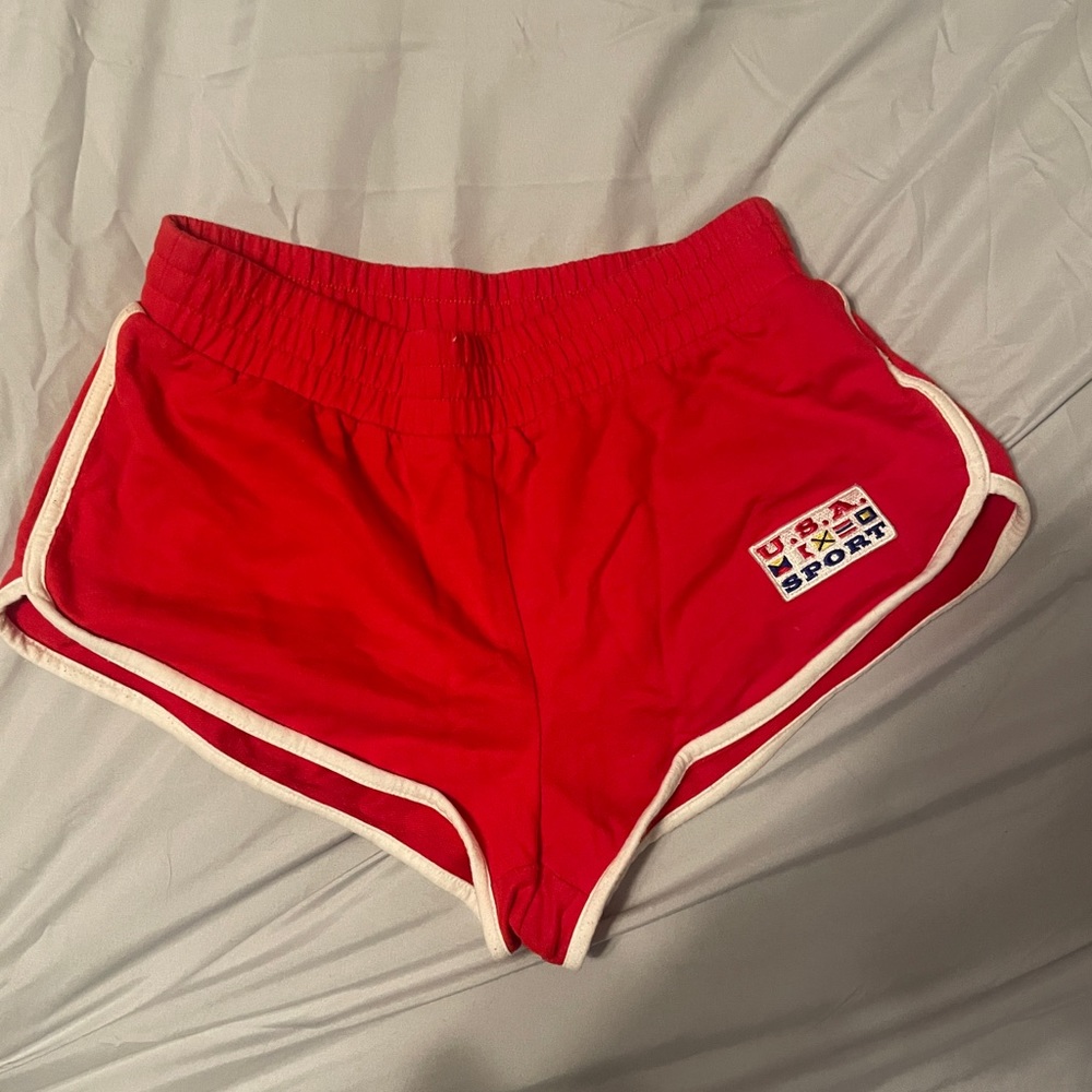 Forever 21 U.S.A. sport red shorts